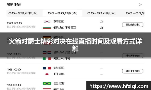 火箭对爵士精彩对决在线直播时间及观看方式详解